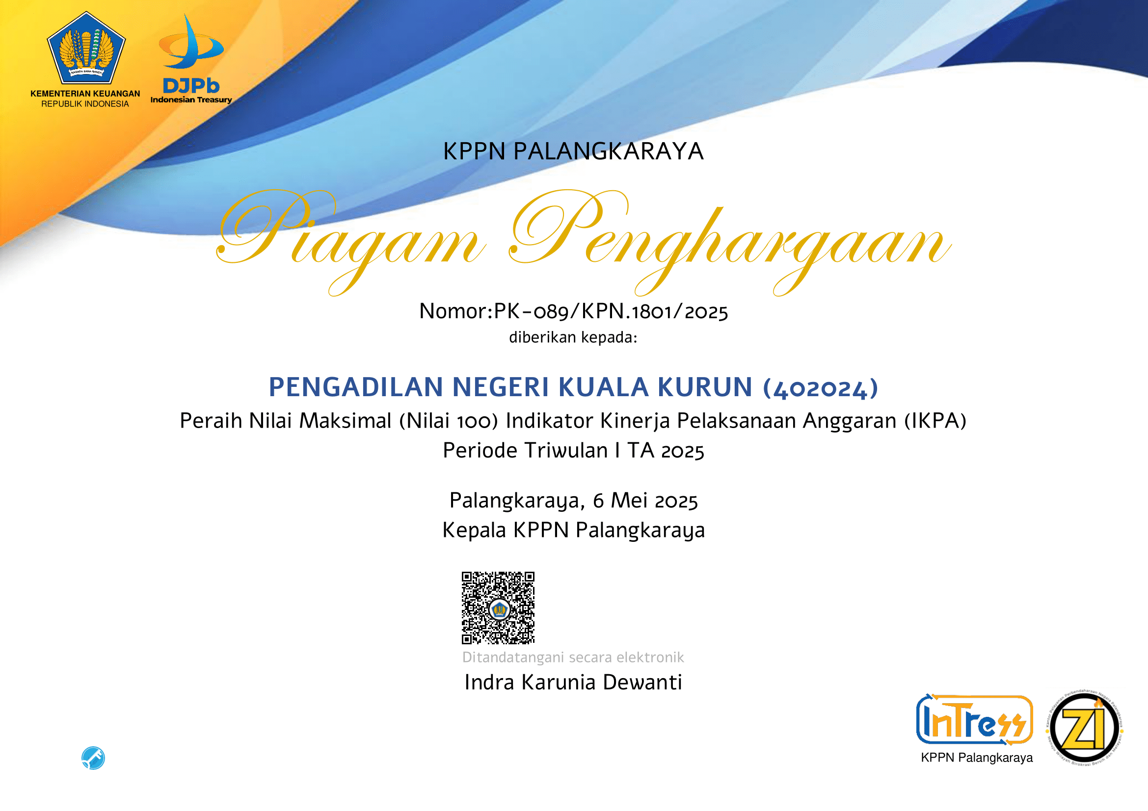 Piagam Penghargaan